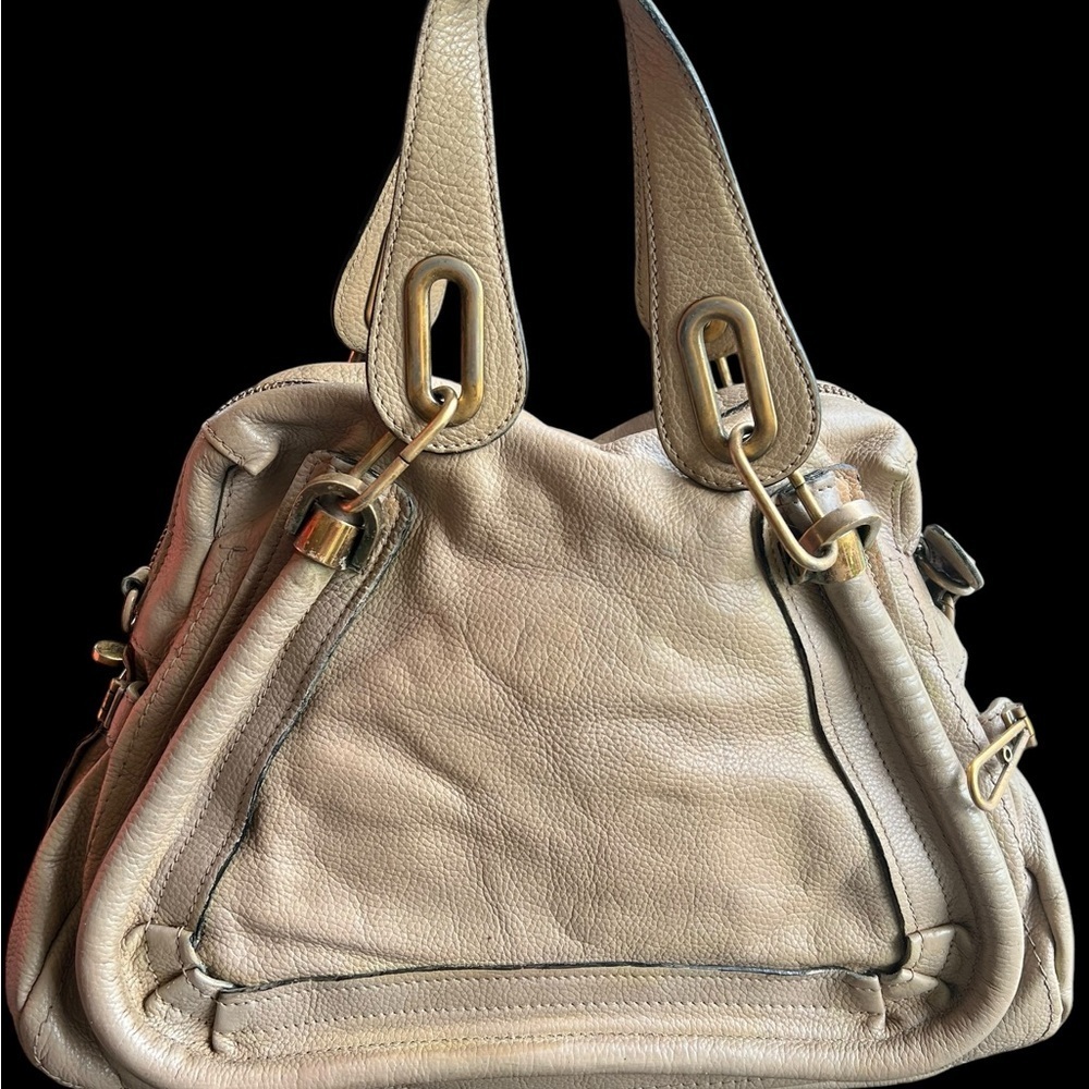 Chloe tan Leather Paraty  Shoulder Bag